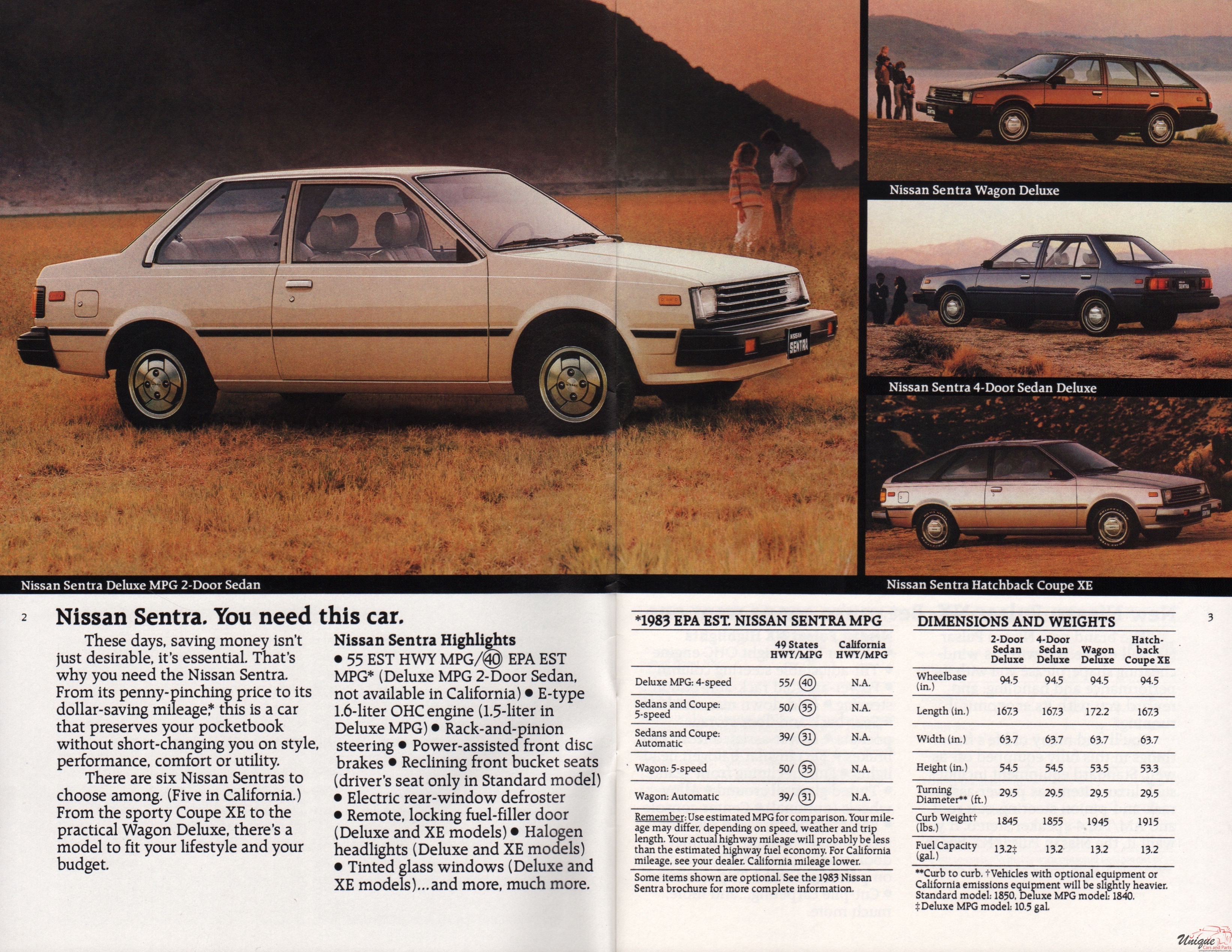 1983 Nissan Range Brochure Page 4